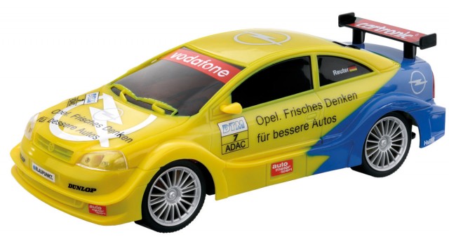 Typ Opel Astra V8 gelb-blau - Automodell Typ Opel Astra V8 gelb-blau - Automodell